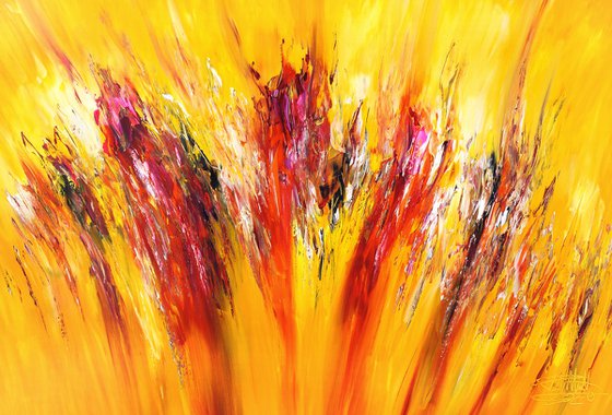 Yellow Red Abstraction XL 1