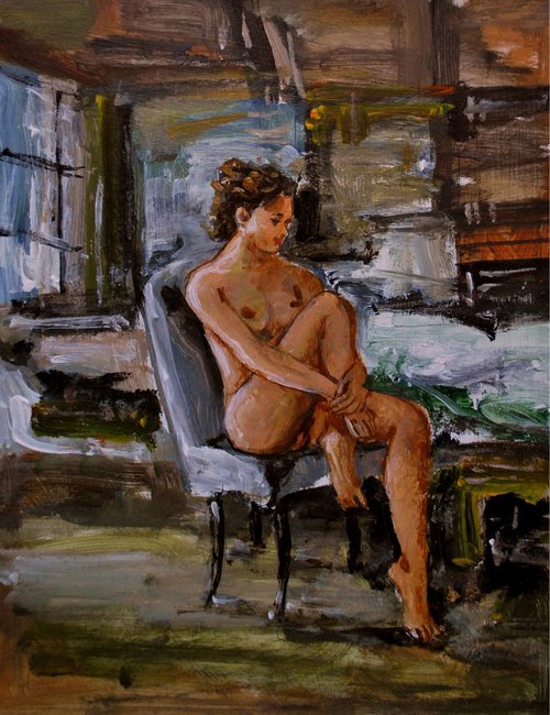 Girl sitting 1 by Vishalandra Dakur