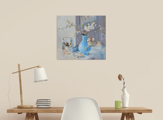 Still life with a blue vase