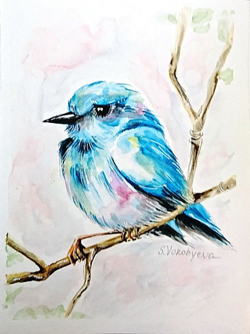 Birds #2. Original watercolor painting. Part of the series "Birds" by Svetlana Vorobyeva