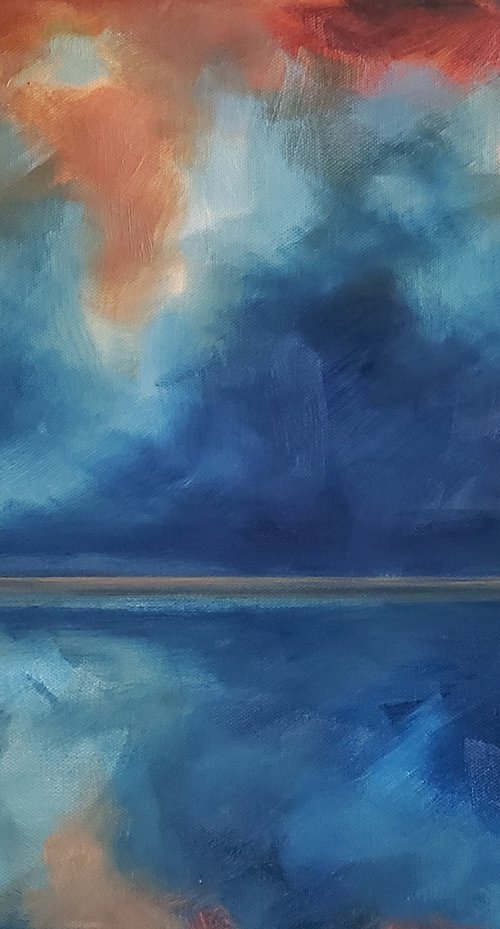 "Fog Breaking Over Blue Water" - Seascape - Landscape by Katrina Case