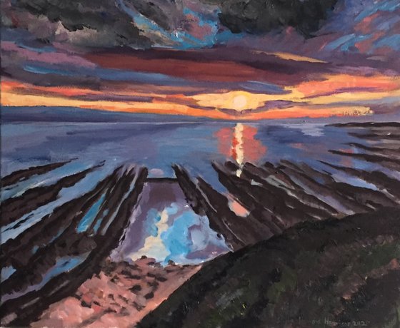 'Sunset over The West Braes, Pittenweem, Fife'