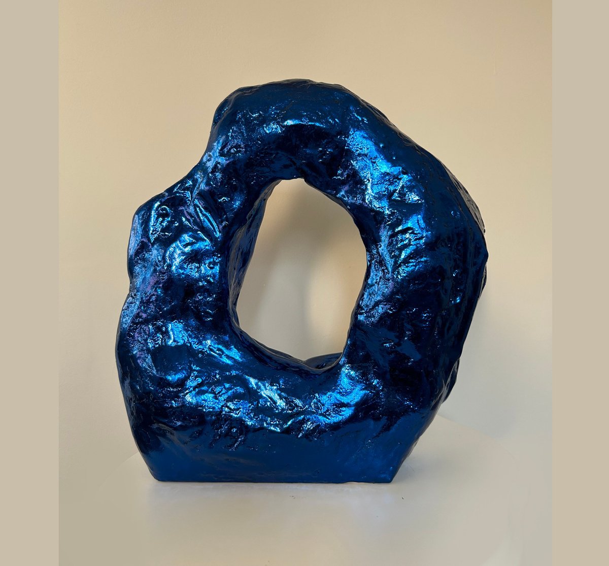 Organic Still Life Sculpture By Alexandra Dobreikin, 13 X 13, Blue Stone Stele, Original Artwork