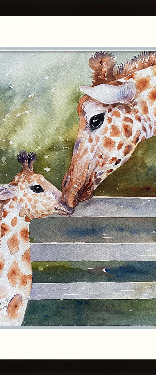 Mother and baby Giraffe by Arti Chauhan