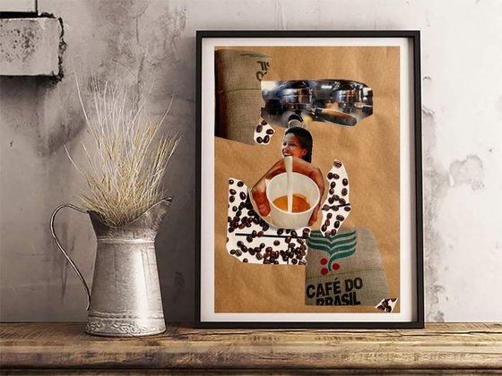Woman Coffe Time Collage