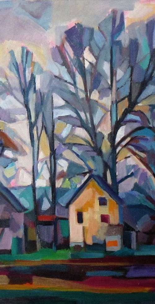 Autumnal landscape / 55 x 45 cm by Maja Đokić Mihajlović