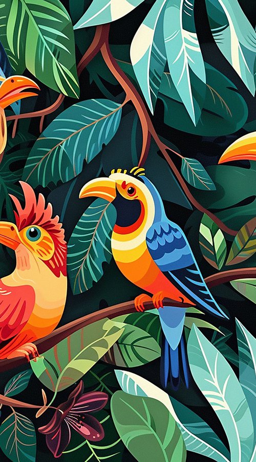 Fantastic tropical birds by Kosta Morr