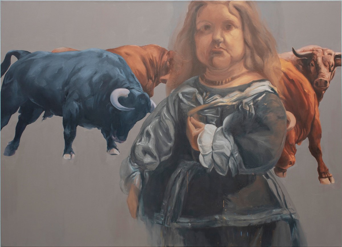 Impressionistic Portrait Oil Painting By Zil Hoque, 72 X 51", End Of Days, Original Artwork