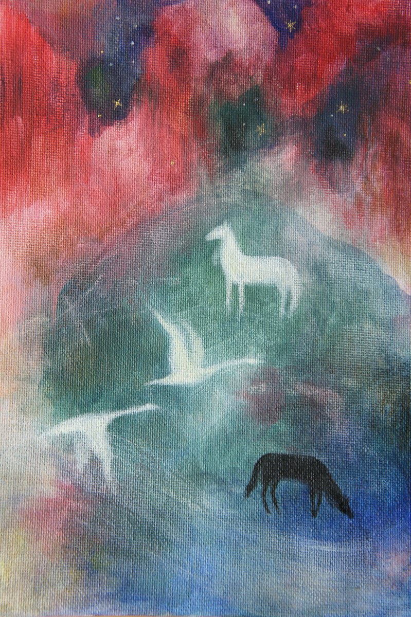 Illustrative Animal Acrylic Painting By Victoria Lucy Williams, 6 X 8", Frackenbury Hill Fort, Original Artwork