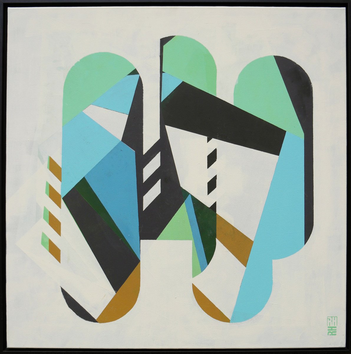 Abstract Acrylic Painting By Ronald Hunter, 37 X 37", Icon #19, Original Artwork