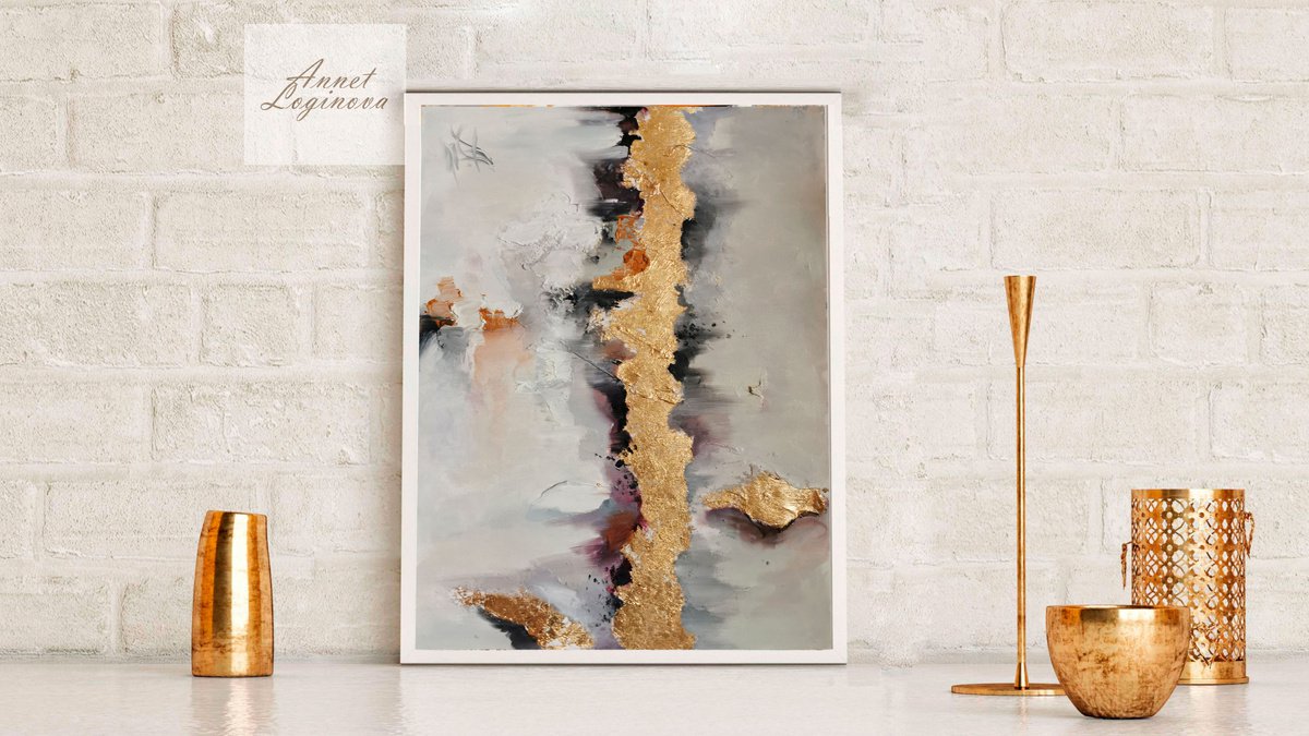 Abstract painting on paper, Original art by Annet Loginova
