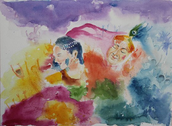Holi with Radha Krishna