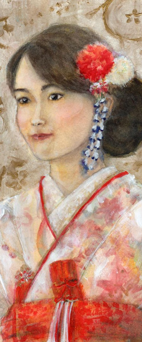 Portrait of my sister in her wedding kimono by Yumi Kudo