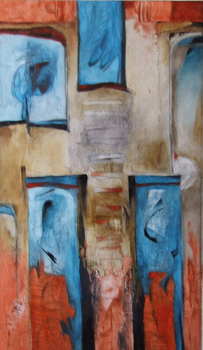 Abstract Oil Painting By Csaba Csendes, 12 X 21, FestS?i i?rtekek, Original Artwork