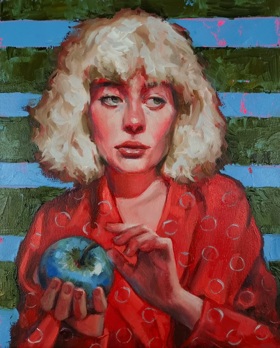 Expressive Portrait Oil Painting By Artmoods Tp, 9 X 12, Love Spells, Original Artwork