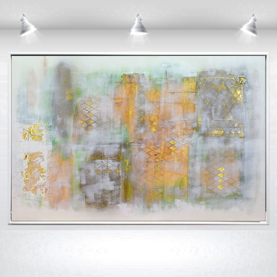 Patina Verde  - Abstract Art - Acrylic Painting - Canvas Art - Framed Painting - Abstract Painting - Industrial Art