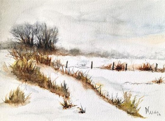 Times of Snow III,  unframed Original painting watercolour
