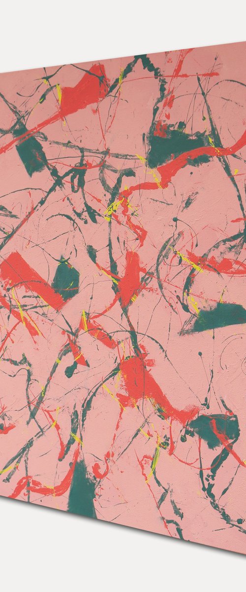 Fragments pink square by Ronald Hunter