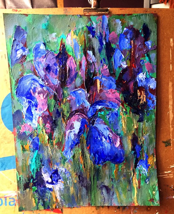 Irises Acrylic Painting