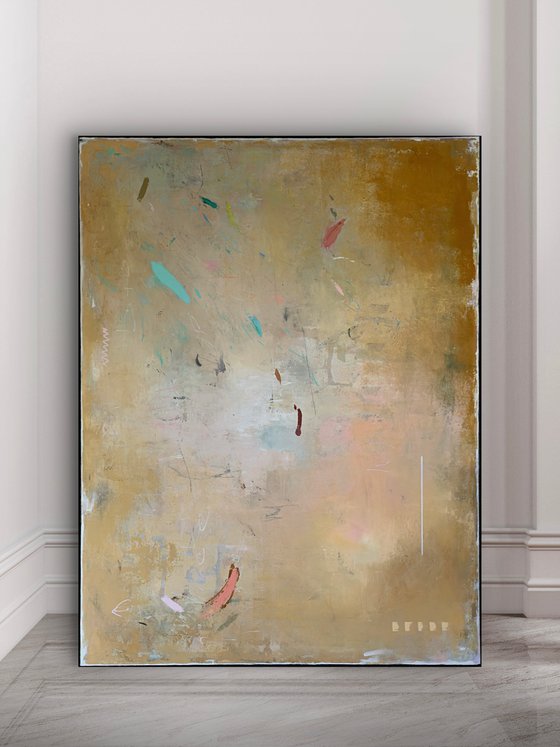Golden Silence 36x48 inches Abstract Painting