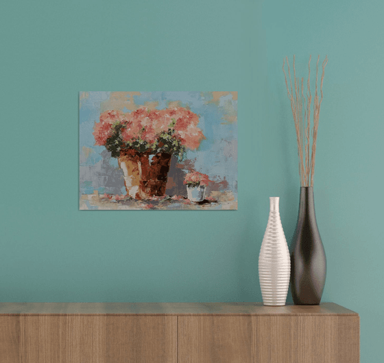 Modern still life painting, abstract still life