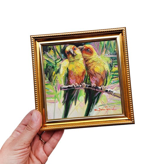 Parrot birds painting
