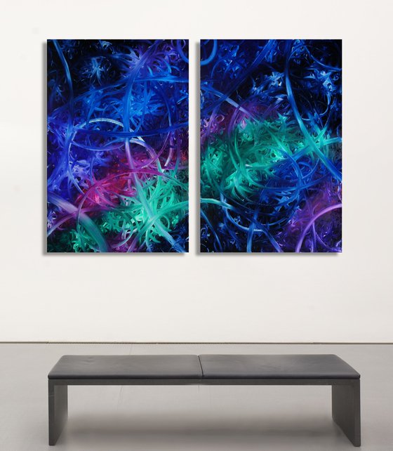 Left Spin & Right Spin (Diptych) XXXL (165 x 120 cm) (66 x 48 inches)