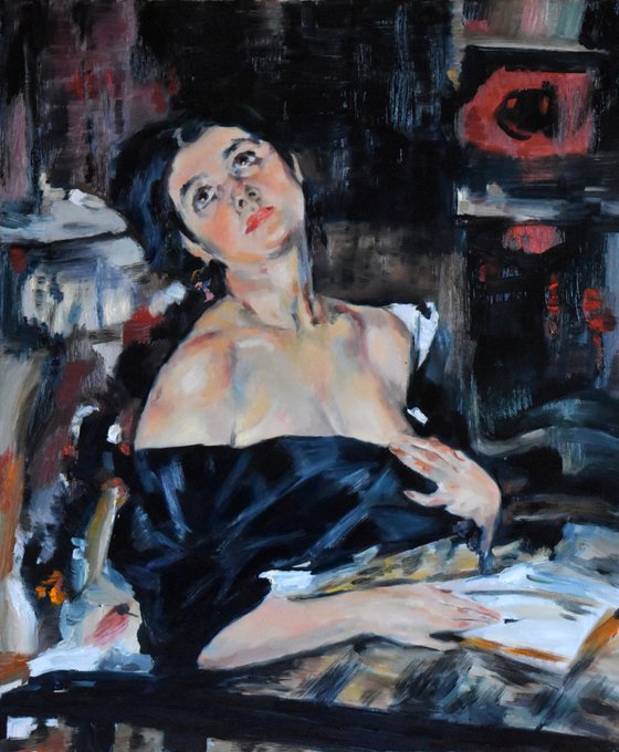 Work of study: "Lady in Black" by Nicolai Fechin