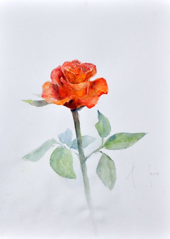 ROSE I. MOTHER'S DAY original watercolor 30X40
