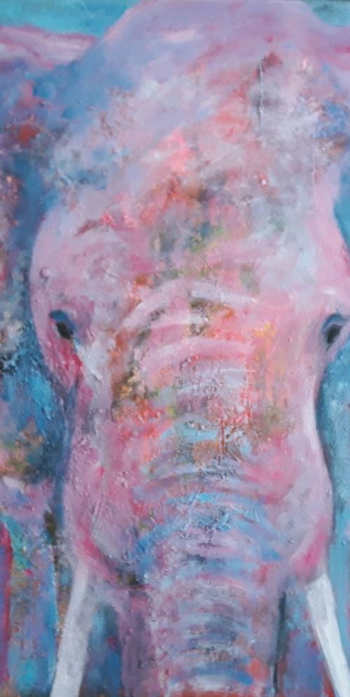 Pink elephant by Els Driesen