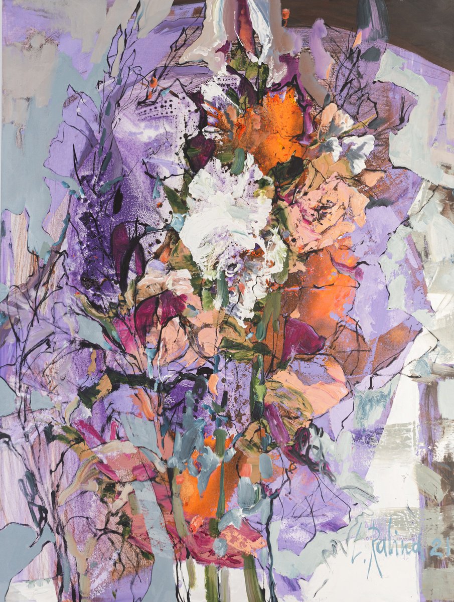 Surrealistic Oil Painting , Gladioli By Yelena Ralina, 47 X 63, Artwork For Sale On Artfinder