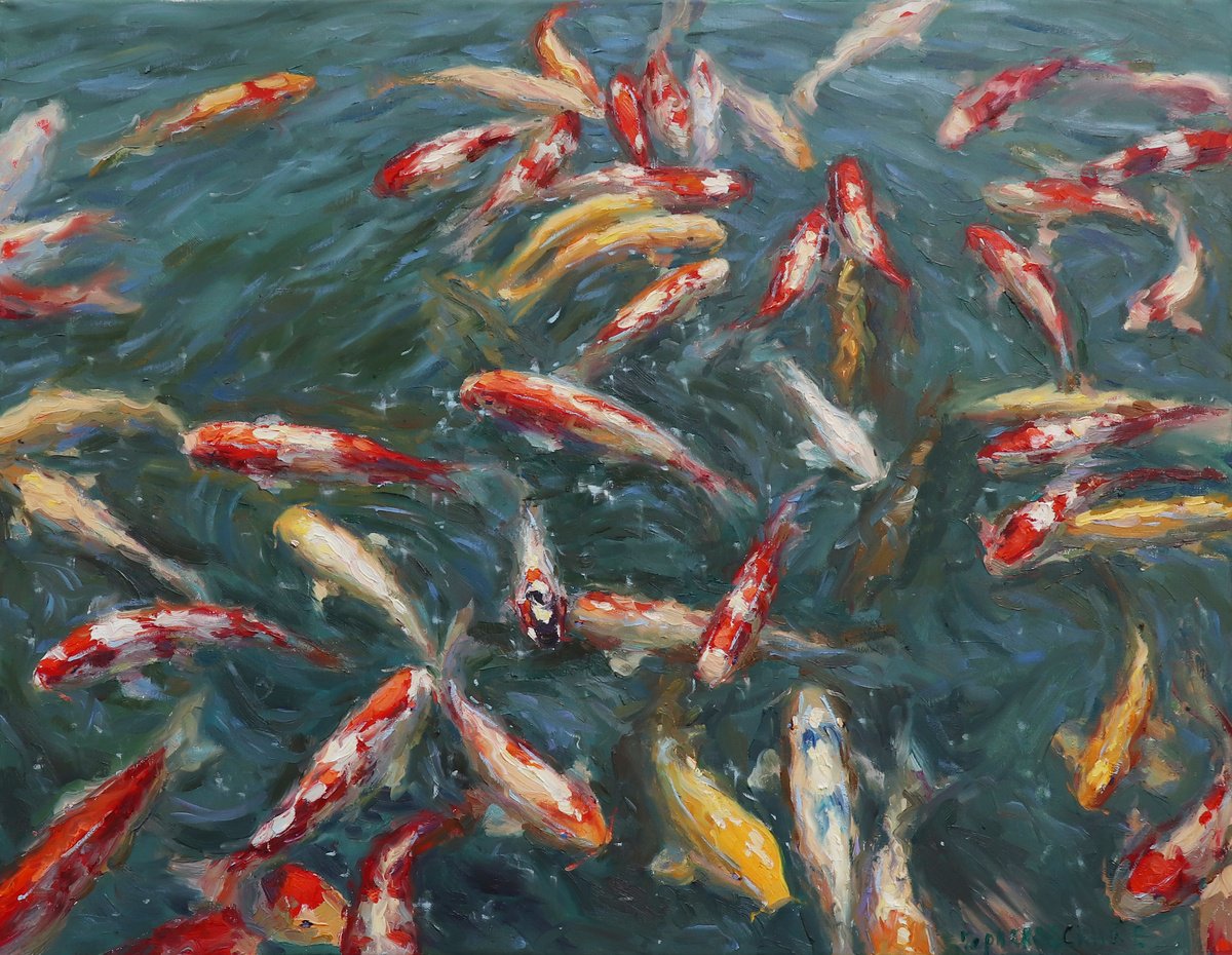 Koi By Evgeny Chernyakovsky, 35 X 27, Artwork For Sale On Artfinder