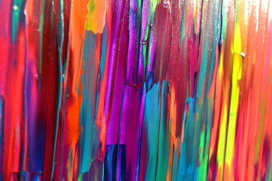 63x31.5'' Large Ready to Hang Abstract Painting - XXXL Huge Colourful Modern Abstract Big Painting, Large Colorful Painting - Ready to Hang, Hotel and Restaurant Wall Decoration, Happy Gypsy Dance