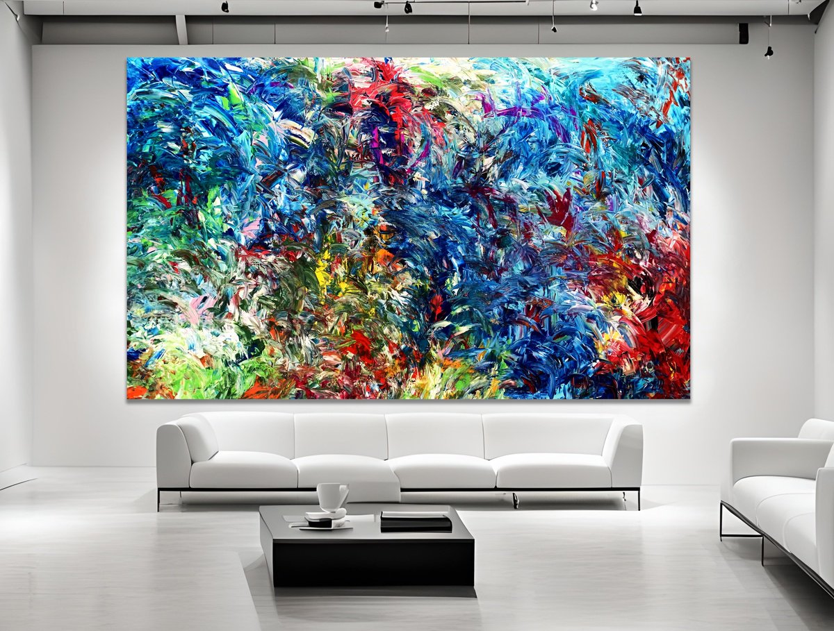 Organic Abstract Acrylic Painting By Estelle Asmodelle, 110 X 67, Remembering The Amazon, Original Artwork