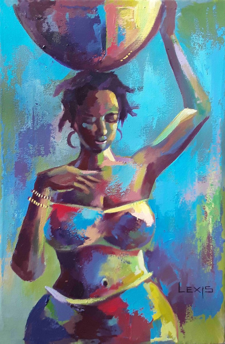 Lovely African Lady By Alex Mensah, 13 X 20, Artwork For Sale On Artfinder