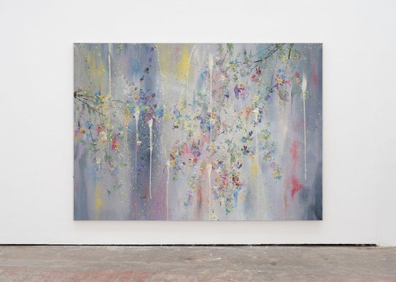 'Splash of Flowers'- XL Painting Oil on Canvas