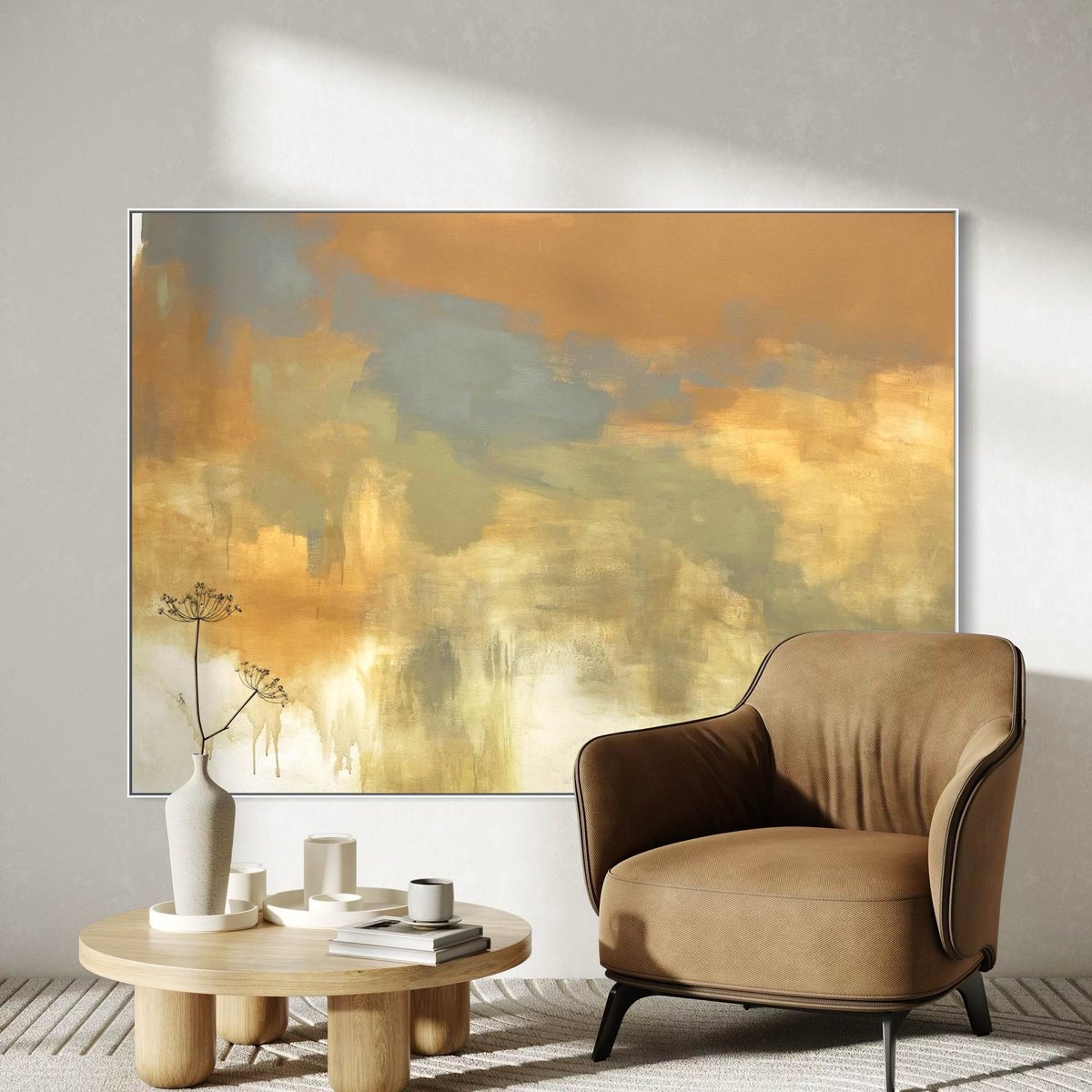 Abstract Landscape Acrylic Painting By Cheryl Harrison, 67 X 47, Summer Haze, Original Artwork