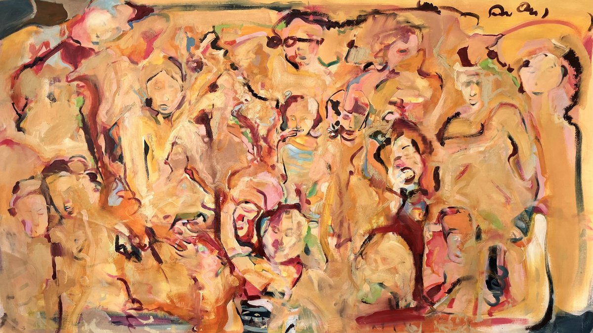 Expressive Oil Painting , Granda 2 By Romuald Mulk Musiolik, 85 X 45, Artwork For Sale On Artfinder