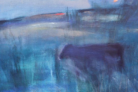 Landscape with Cow and Lake