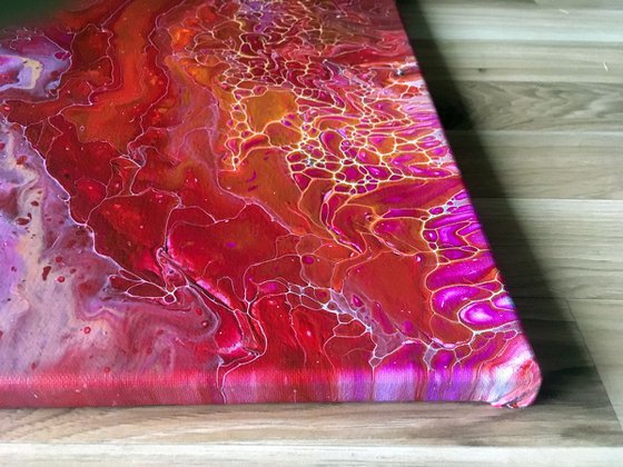 "Electric Charge" - FREE USA SHIPPING - Original Abstract PMS Fluid Acrylic Painting - 16 x 20 inches