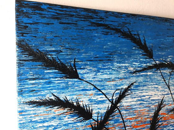 Blue Sunset In The Grass