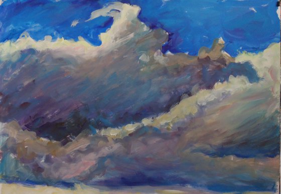 Sky. Cloud. Acrylic on paper, 43x30 cm.