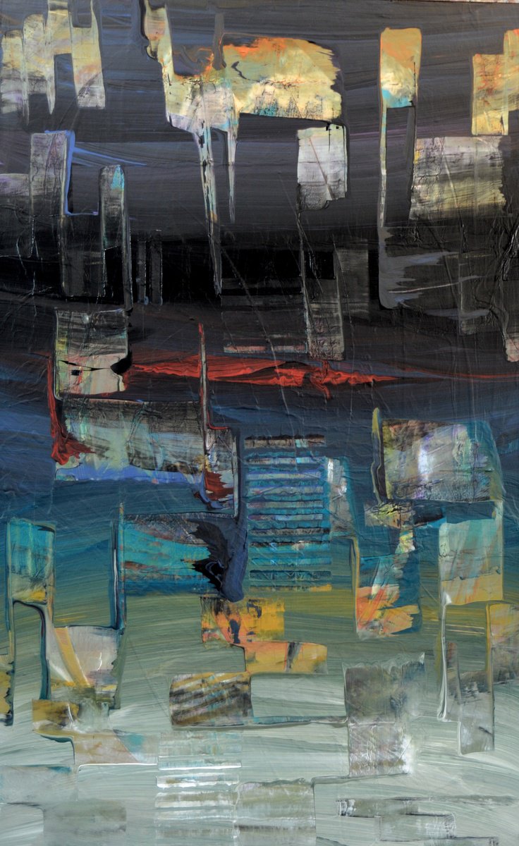 Organic Abstract Acrylic Painting By Lucian Richards, 20 X 30", Dynasty, Original Artwork