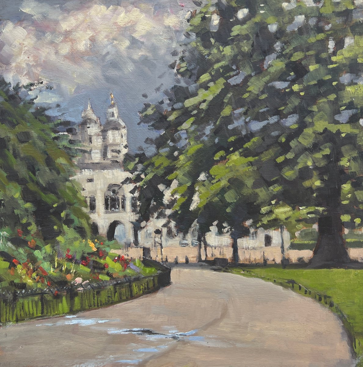 Leaden skies over Horse Guards, London by Louise Gillard