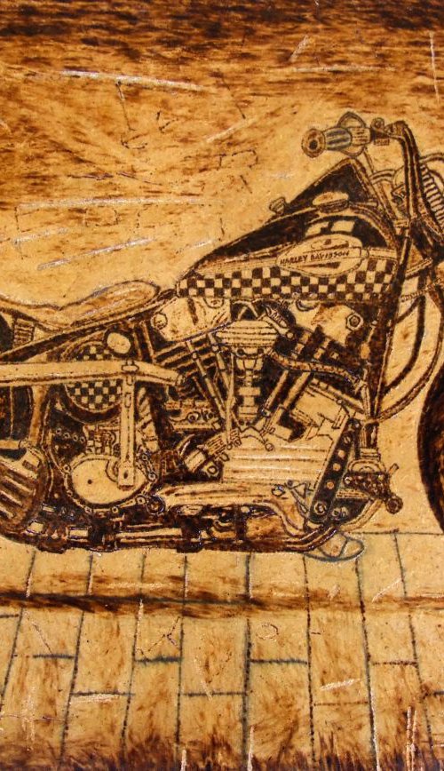 Harley Davidson by MILIS Pyrography