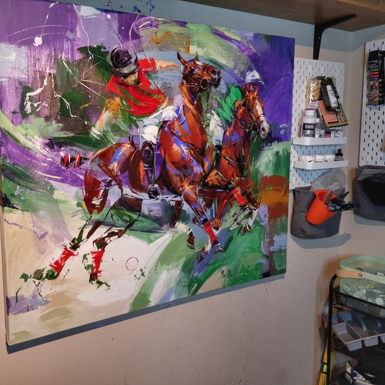 120 x 100cm/ HORSE POLO