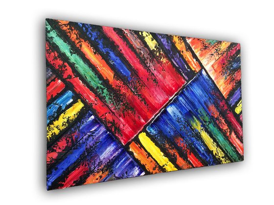 "Crush Me" - Original PMS Abstract Oil Painting On Reclaimed Wood - 40" x 26"