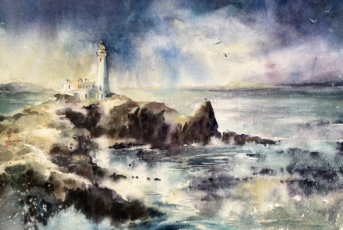 Scottish Sketches/Turnberry Lighthouse by Larissa Rogacheva