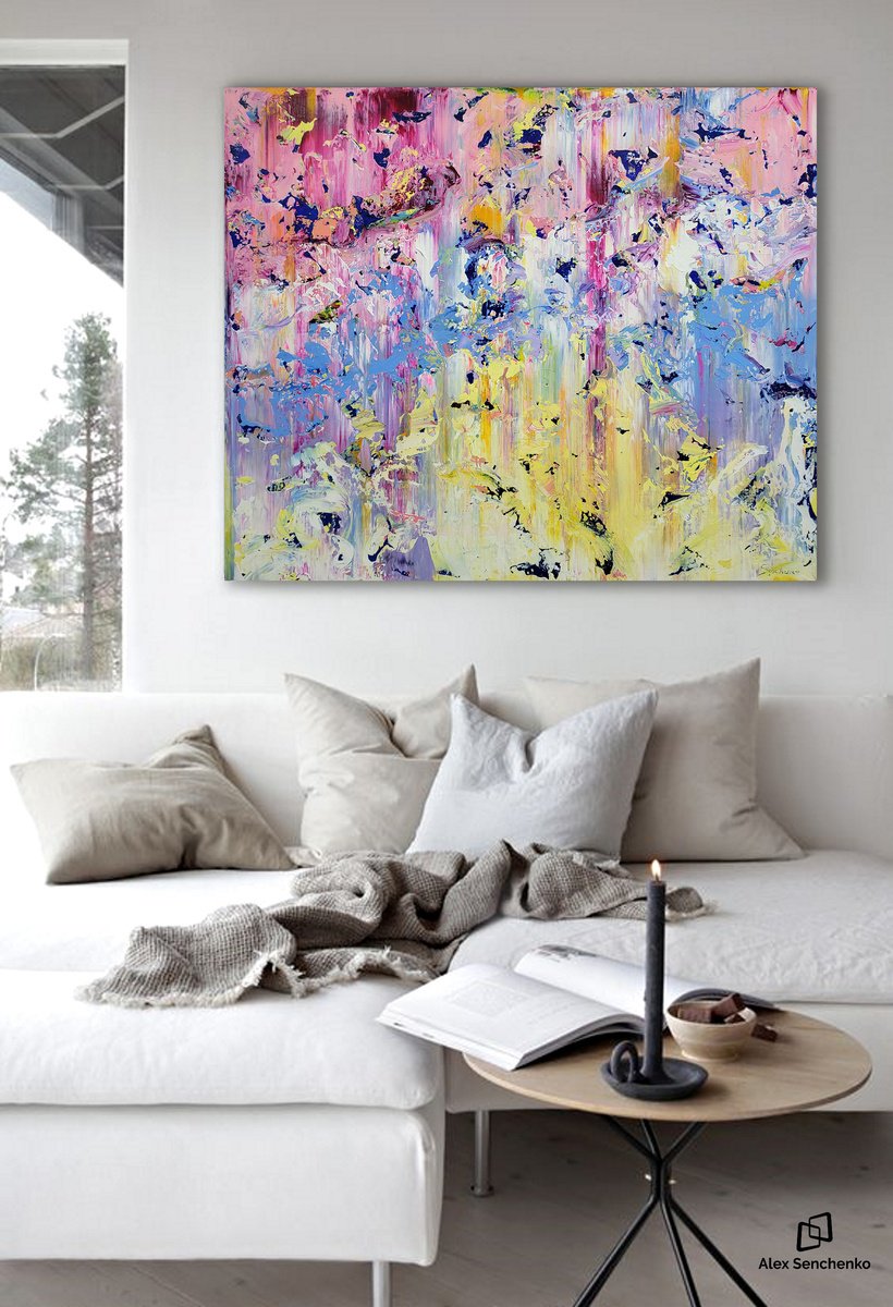 Abstract Acrylic Painting By Alex Senchenko, 47 X 39, Abstract 23101, Original Artwork