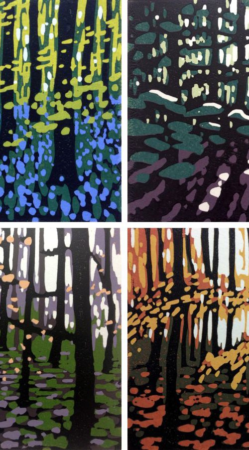 Mini Woodlands Set, Spring, Summer, Autumn and Winter by Alexandra Buckle